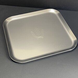 Kensington Ware Aluminum Tray MCM Square Engraved Design 10” Shiny Vintage USA